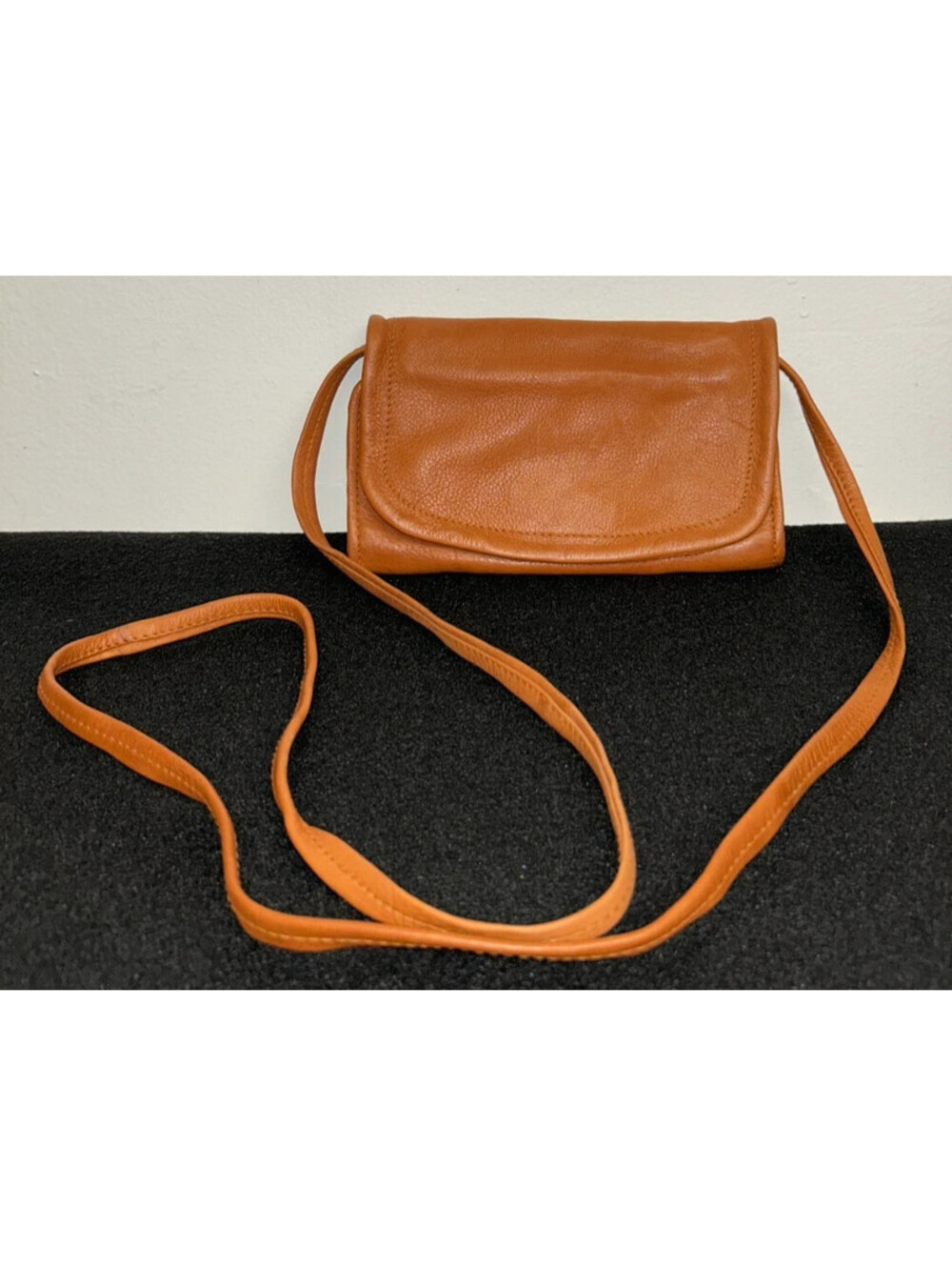 Kenneth Cole Carmel Brown Soft Supple Leather Cross Body Bag